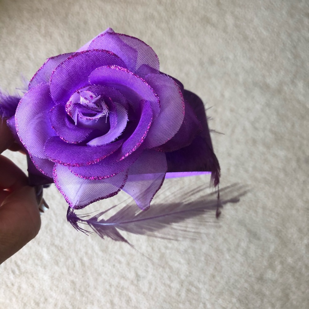 Purple flower headband - Picture 2 of 4